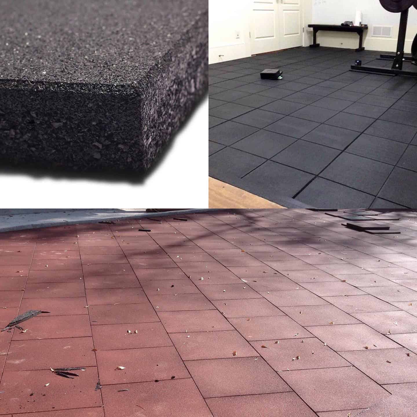 Losetas de caucho café para áreas comunes