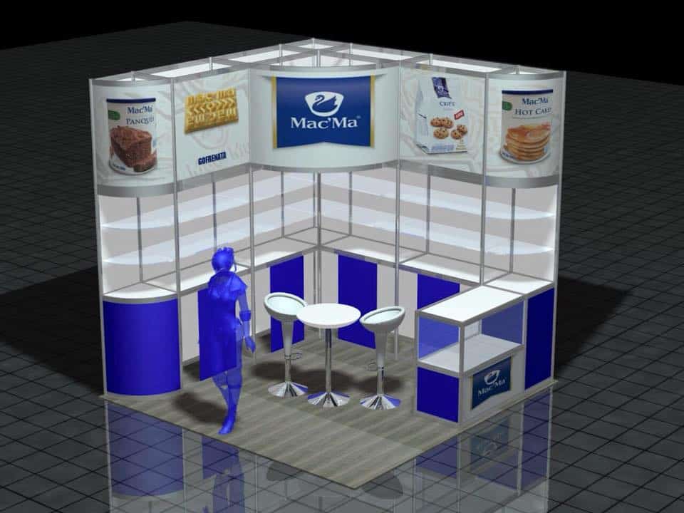 Diseño de stands 3x3 en sistema octagonal