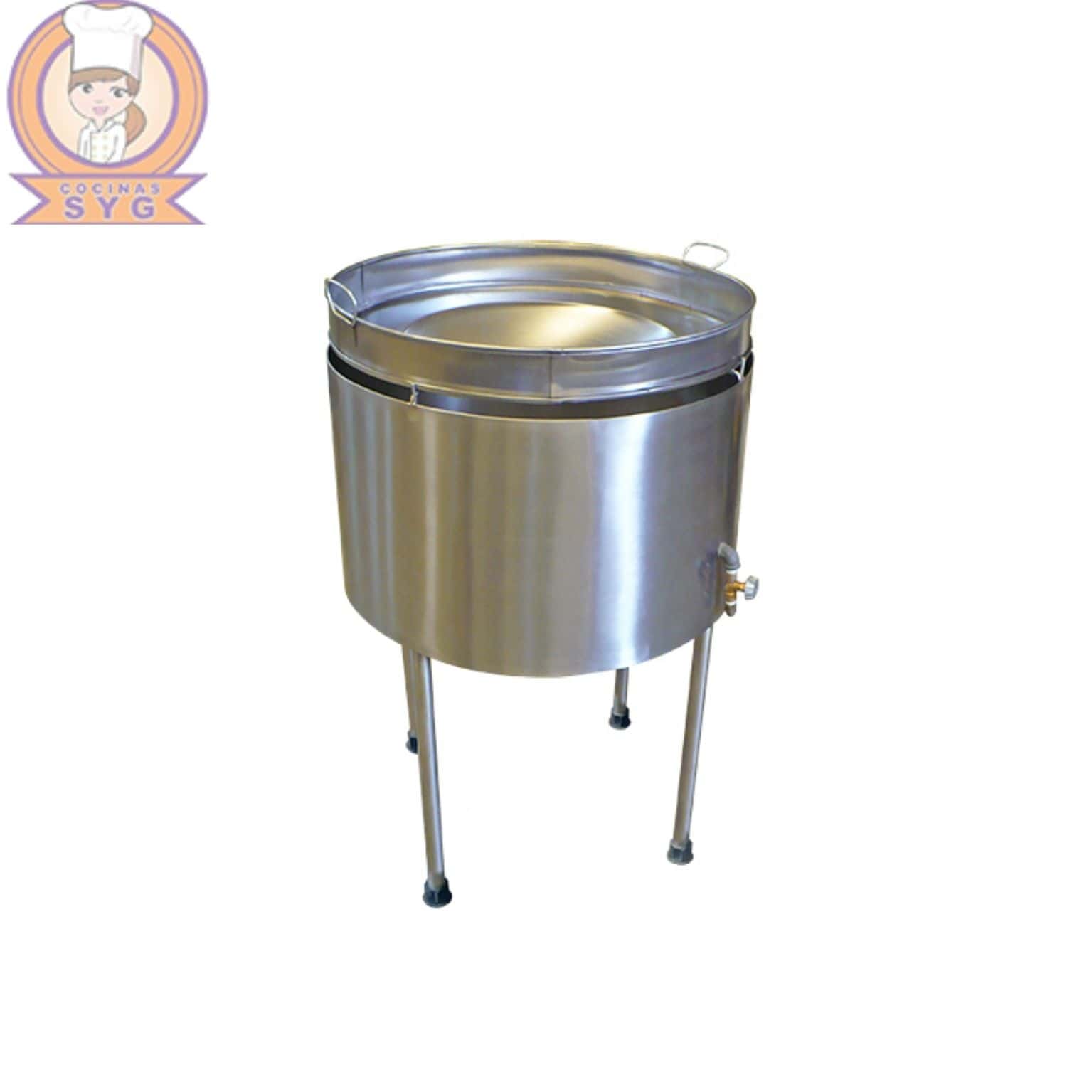 Comal taquero de alta presión en acero inoxidable.