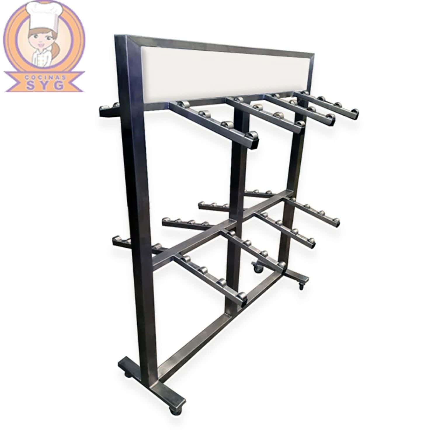 Exhibidor de bolsas en acero inoxidable