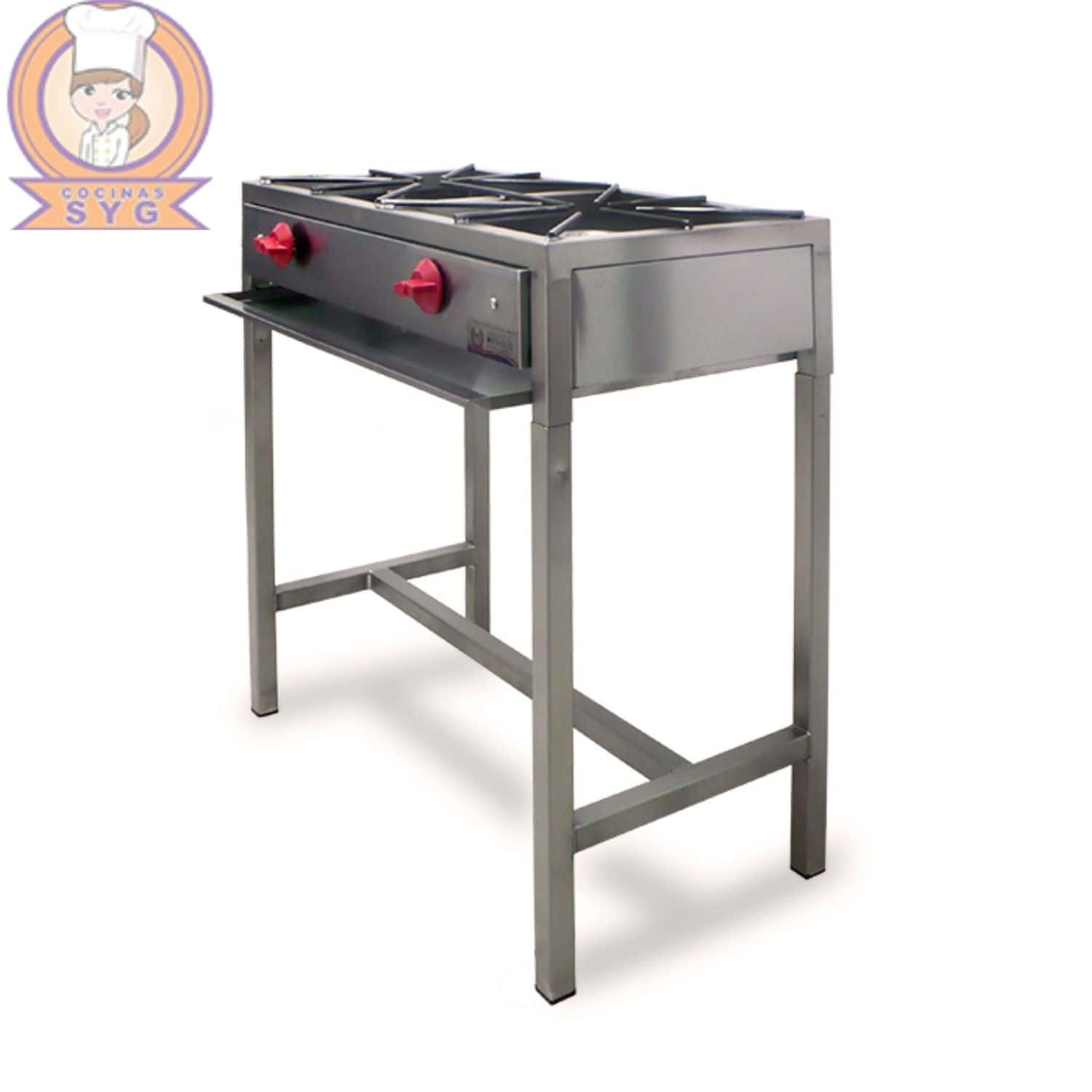 Parrilla estructural de 2 quemadores.