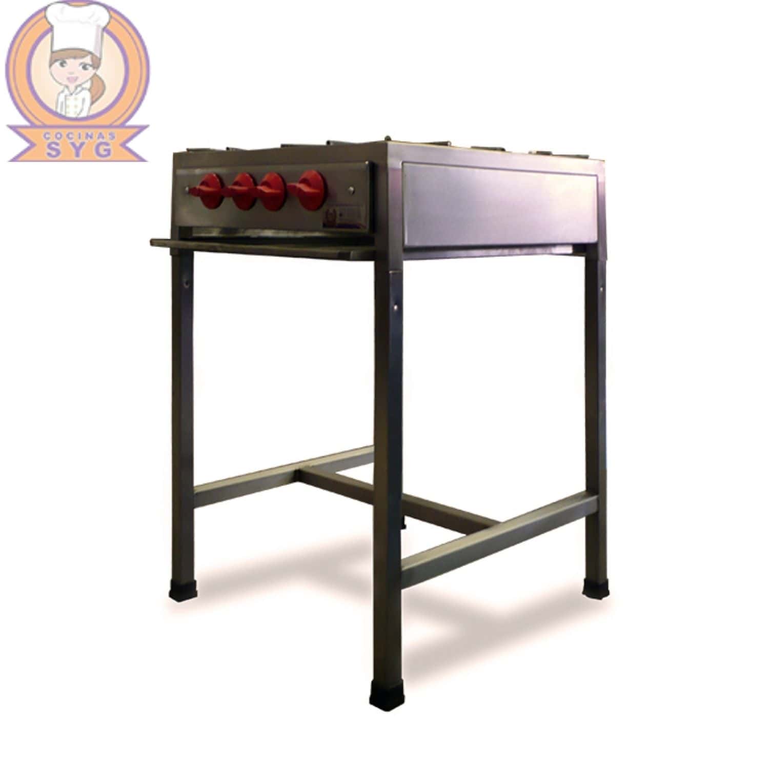 Parrilla estructural de 4 quemadores.