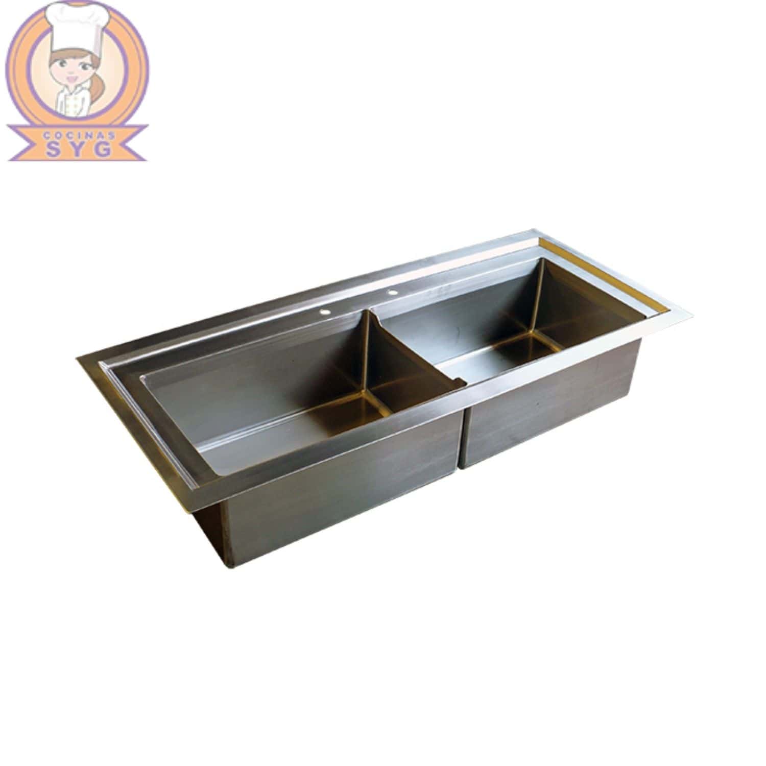 Tarjas doble para sobreponer en acero inoxidable
