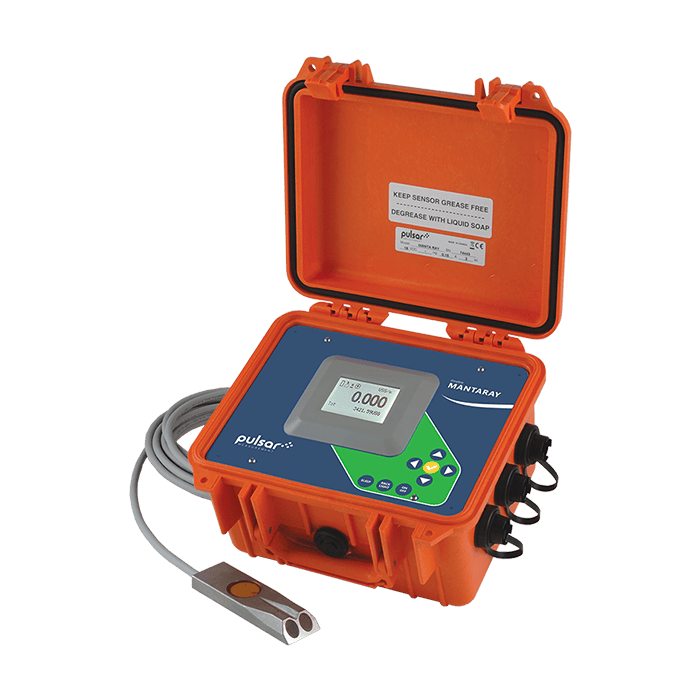 Medidores de flujo ultrasonicos portatiles para medición en canales abiertos o tuberias parcialmente llenas, modelo Mantaray, marca PULSAR