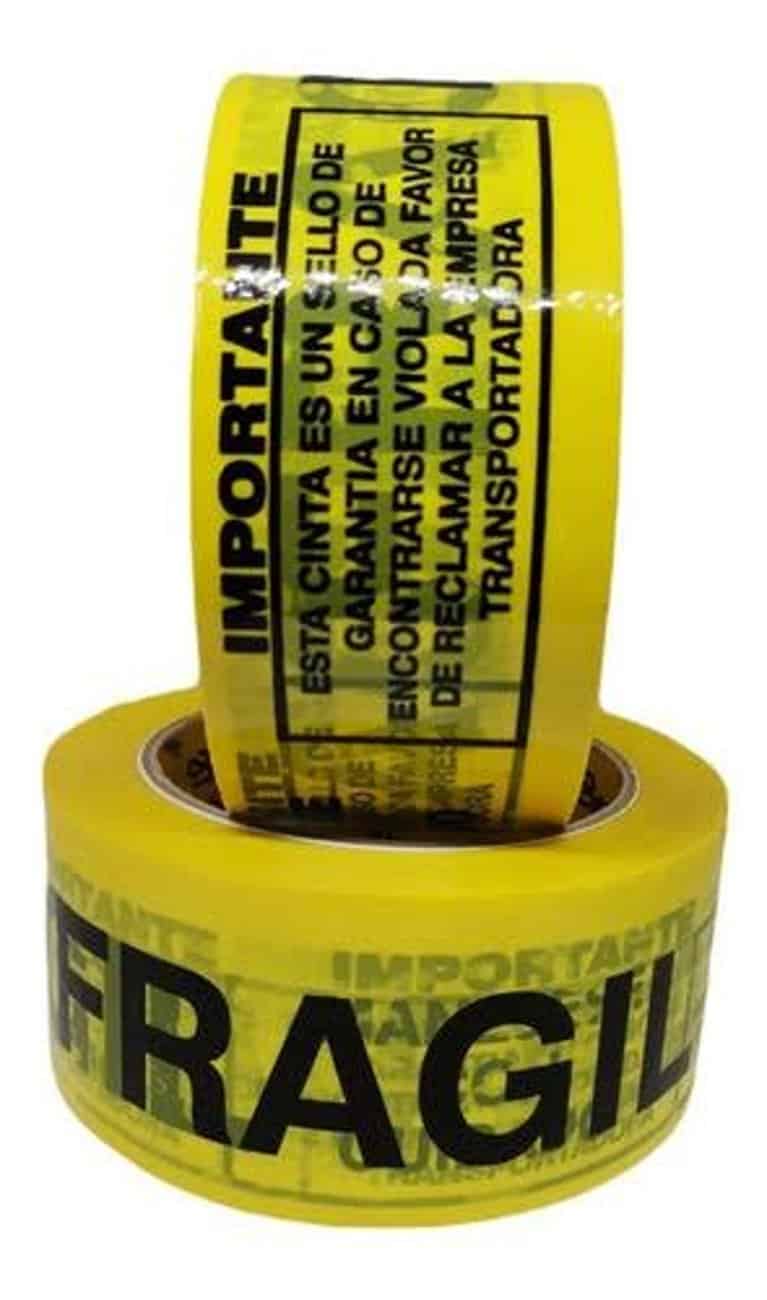 Cinta adhesiva con impresión frágil