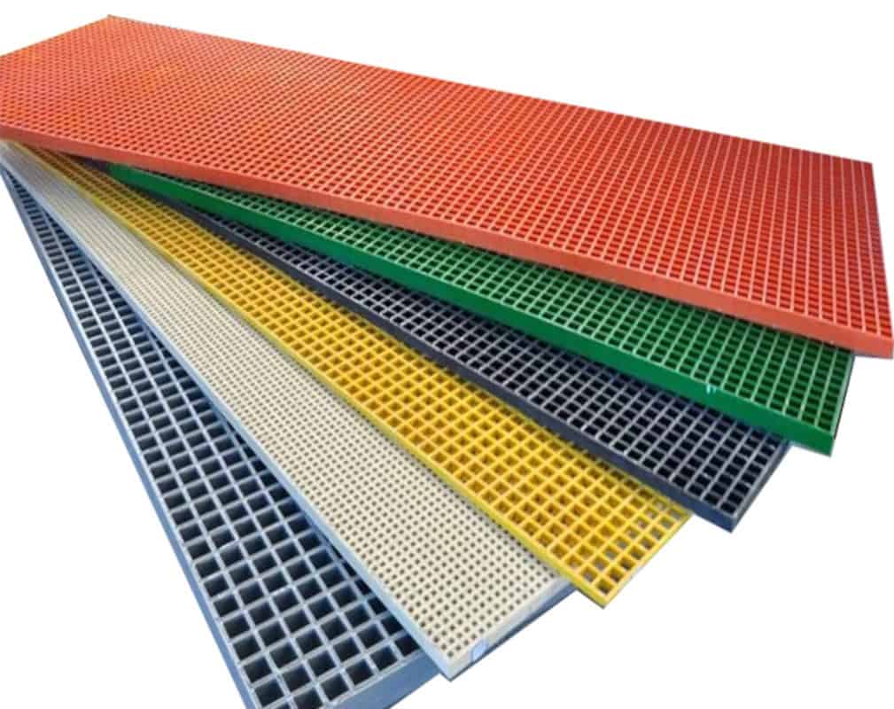 Rejillas de fibra de vidrio industriales para construcción