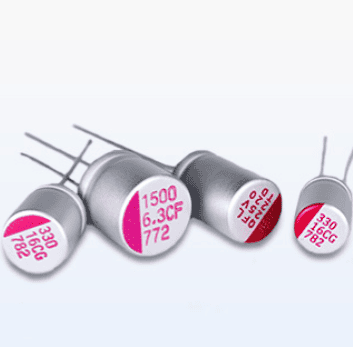 Capacitores electroliticos sólidos de aluminio tipo plomo radial