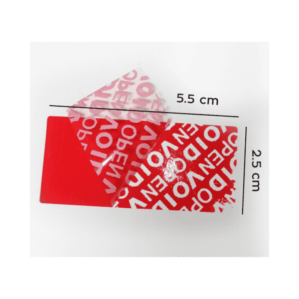 Etiquetas de seguridad 2.5 X 5.5 cm