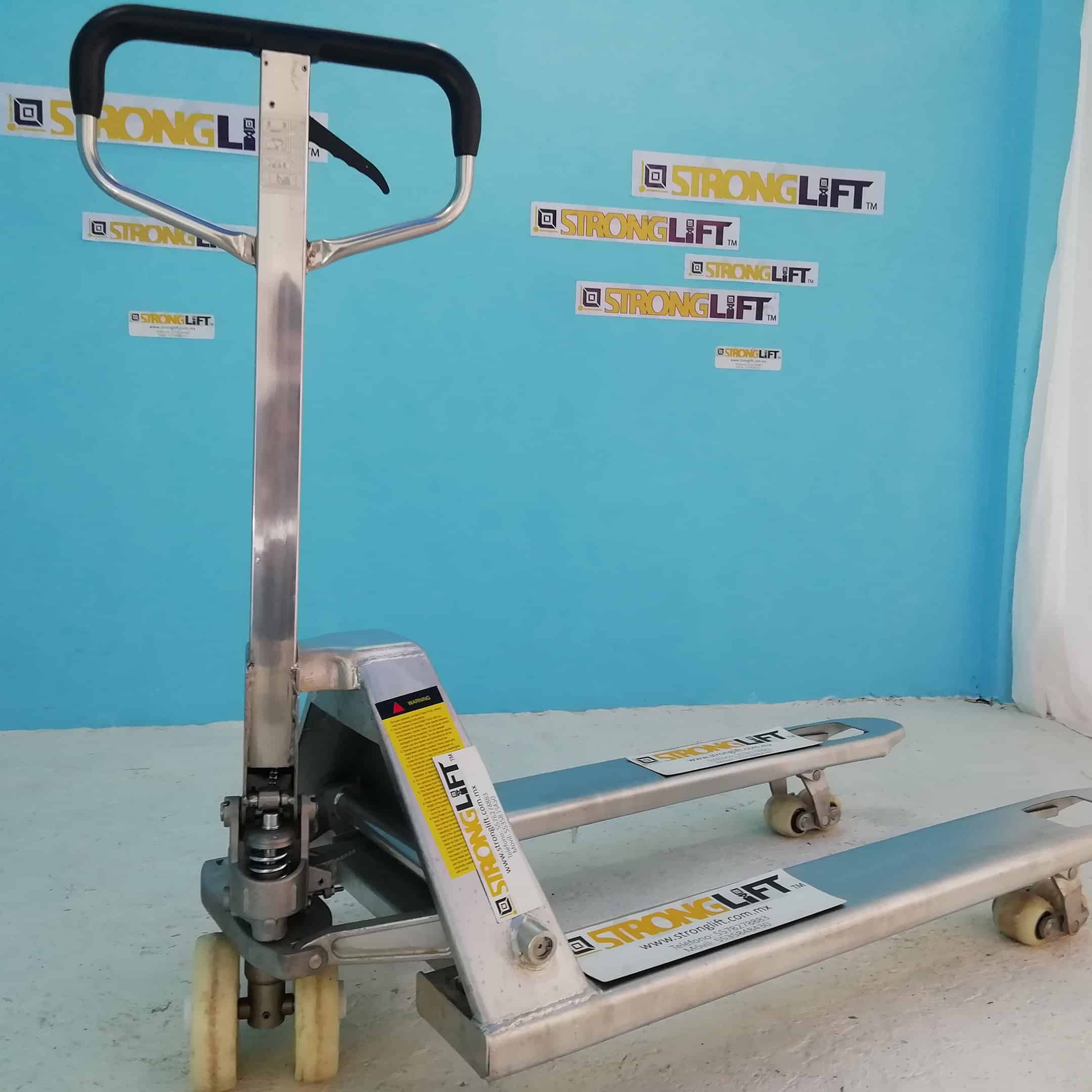 Patin hidraulico angosto  2 toneladas angosto de acero inoxidable 1