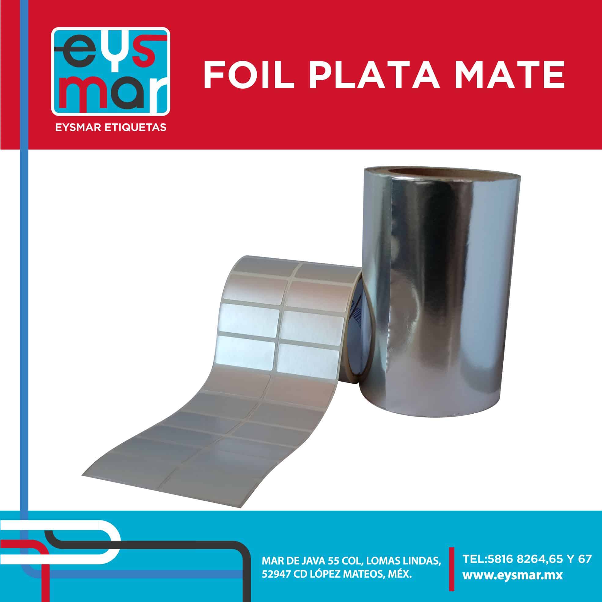 Etiquetas Autoadheribles Papel Metalizado Plata Foil Matte