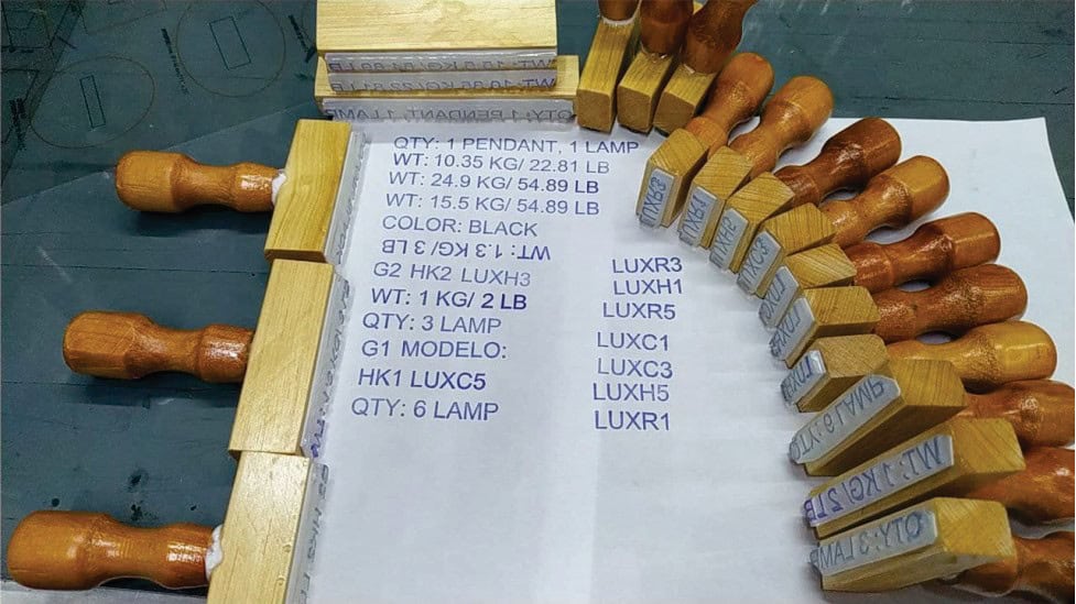 Sellos de Goma montados en madera