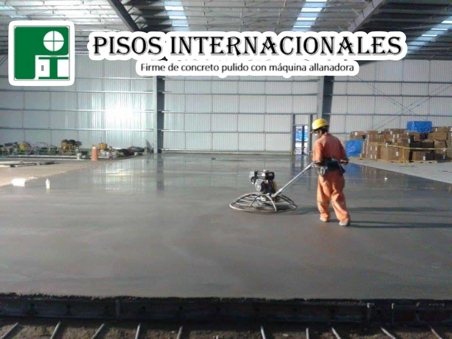 Colado de pisos de concreto acabado pulido con allanadora