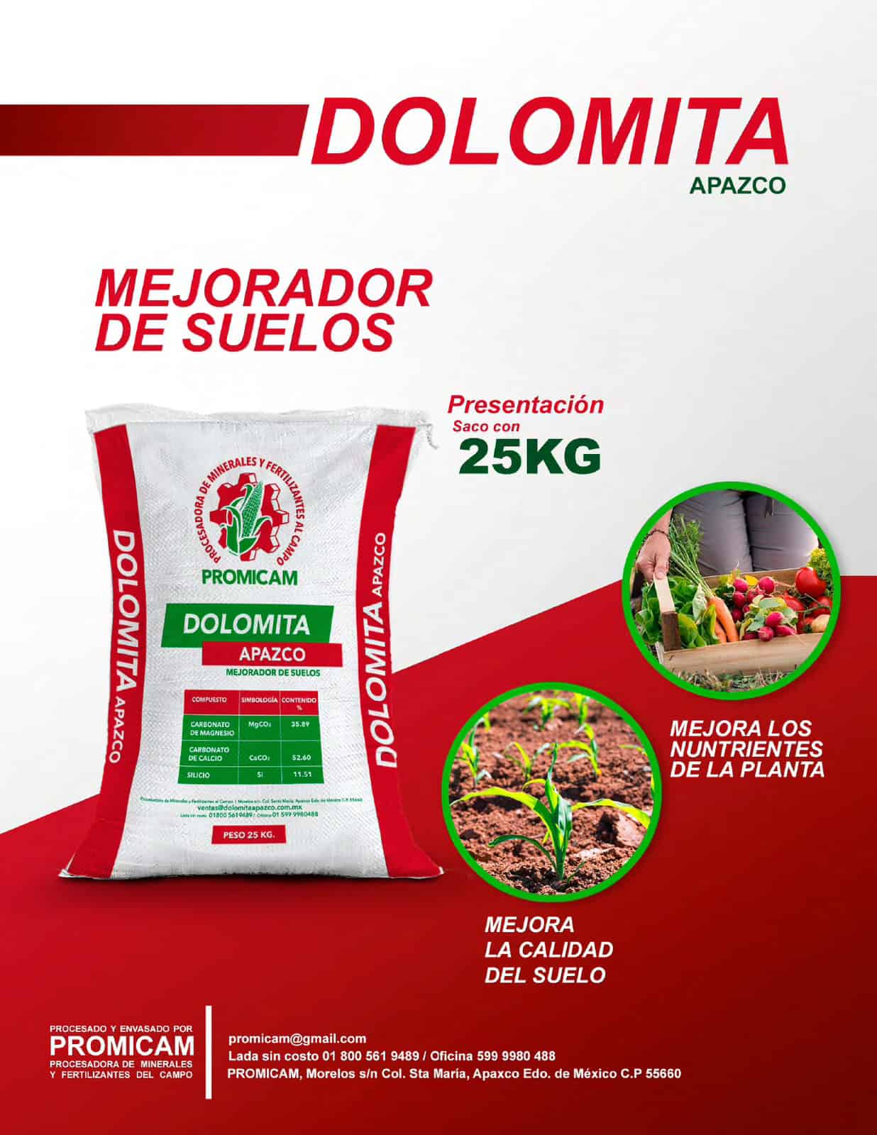 Mejoradores de suelos agricolas dolomita APAZCO