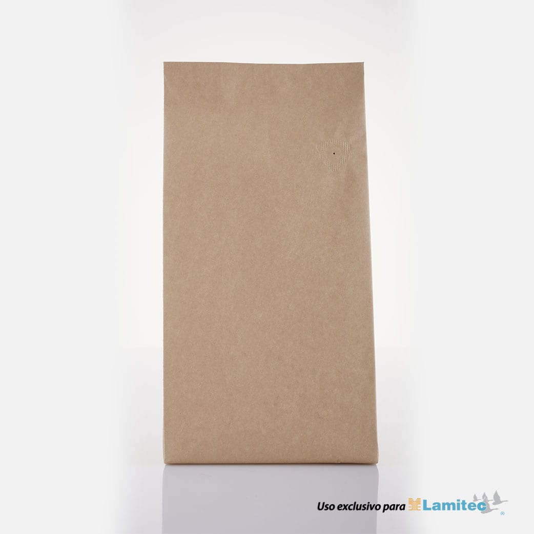Fuelle papel kraft 500 gramos con válvula. 