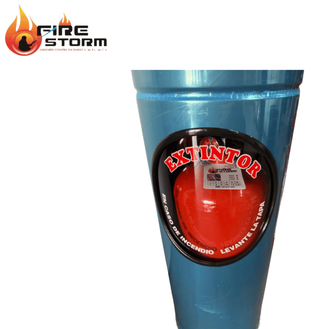 Porta extintores con tapa incluida de piso cilíndrico capacidad 2.5, 4.5 y 9 kg Fire Storm