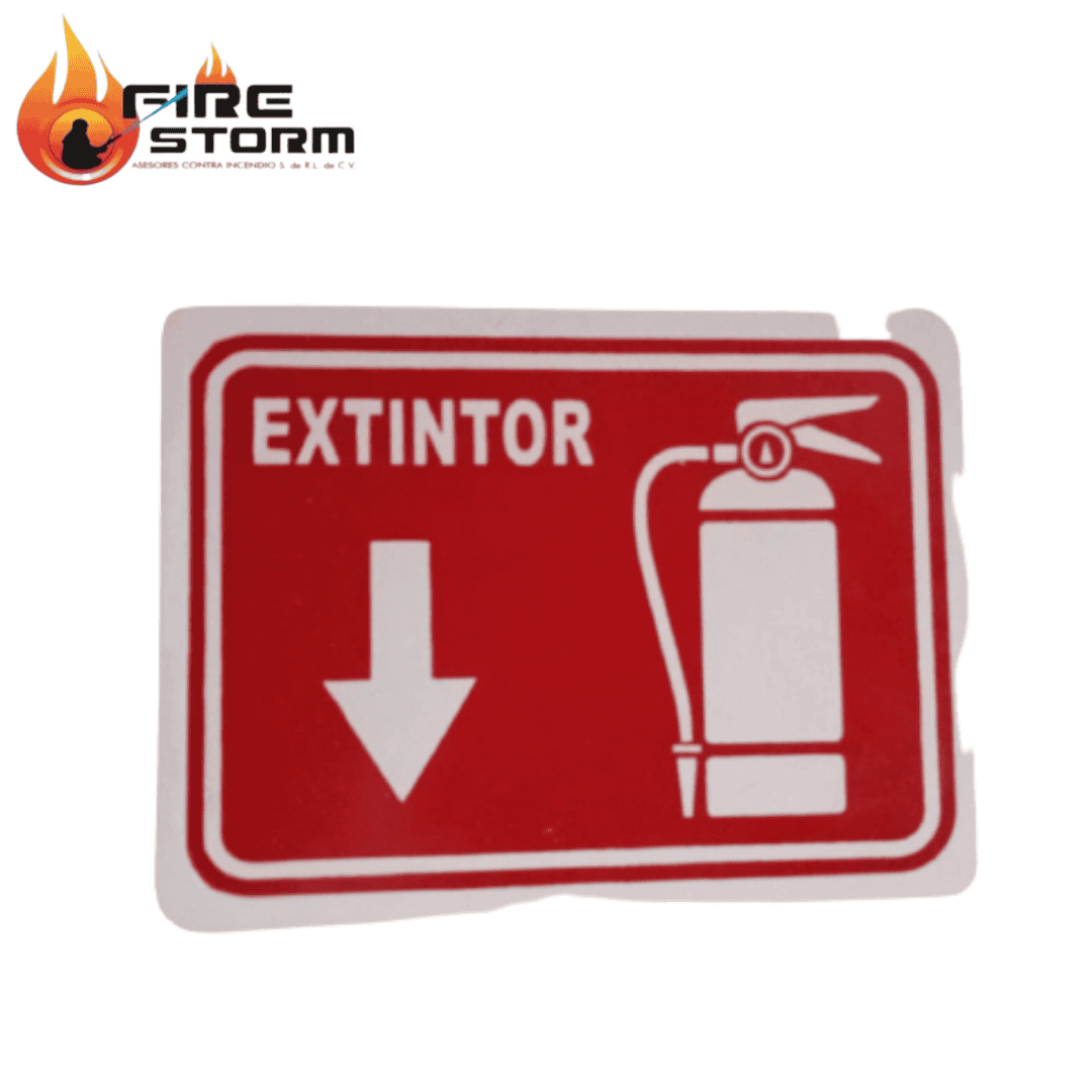 Letreros de extintor fotoluminicentes o mate Fire Storm