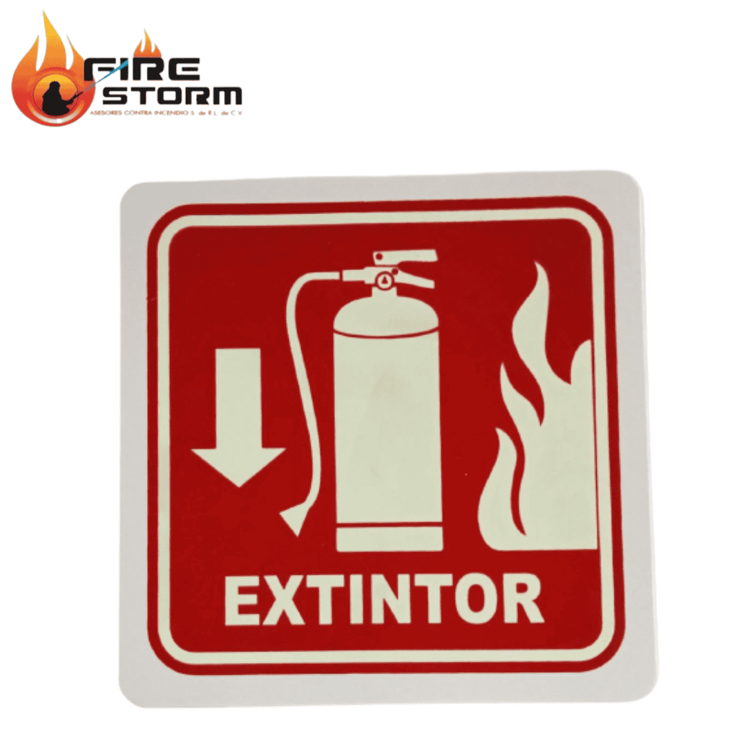 Letreros de extintor fotoluminicentes o mate Fire Storm