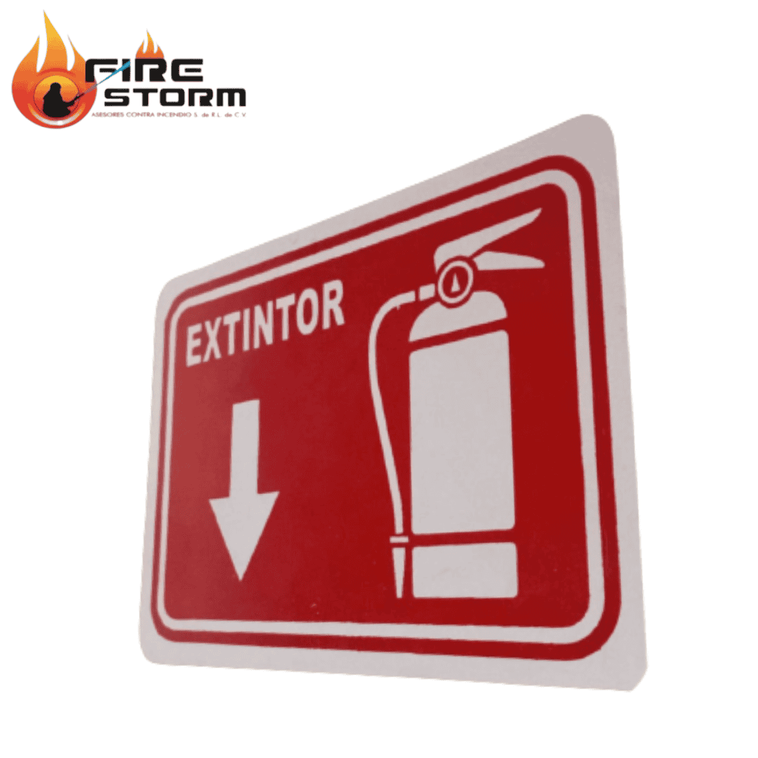 Letreros de extintor fotoluminicentes o mate Fire Storm