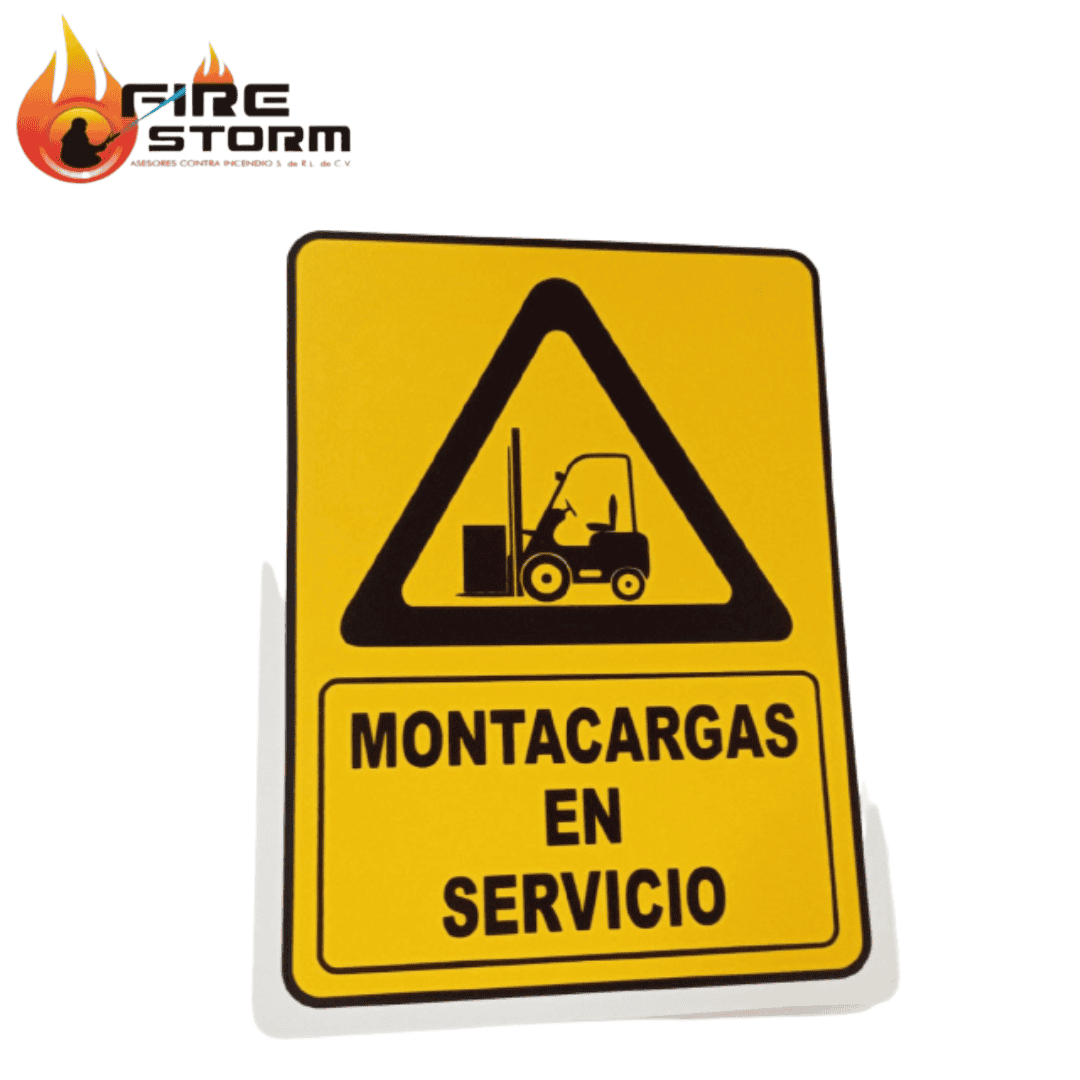 Letreros de riesgo y obligación en estireno Fire Storm