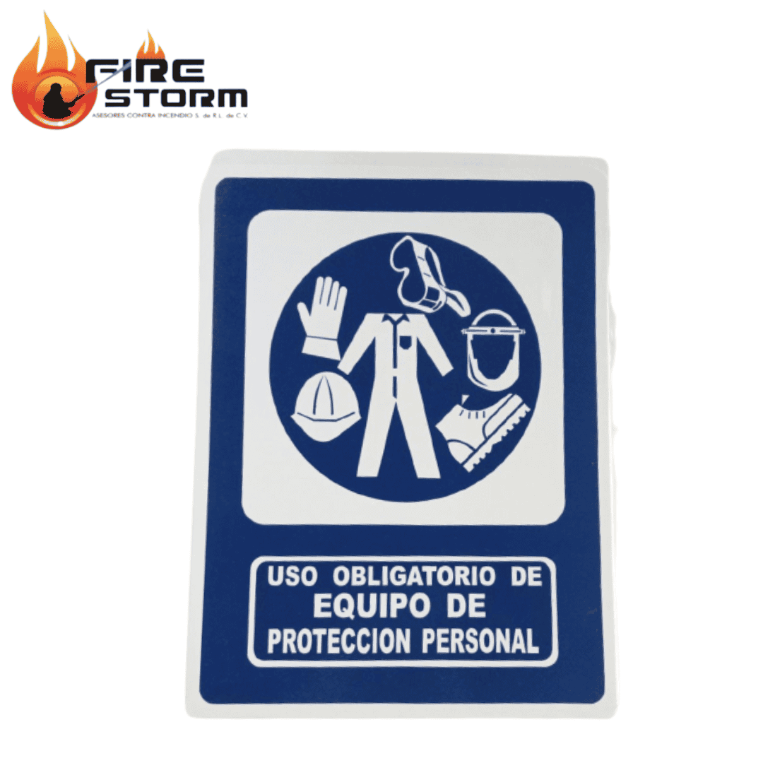 Letreros de riesgo y obligación en estireno Fire Storm