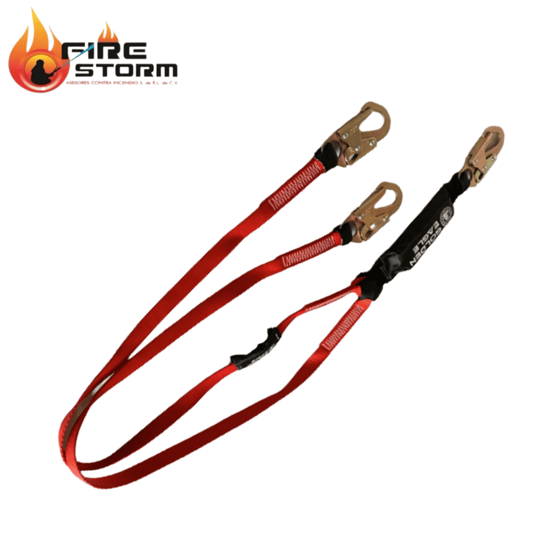 Lineas de vida tipo banda doble brazo gancho grande y chico Fire Storm