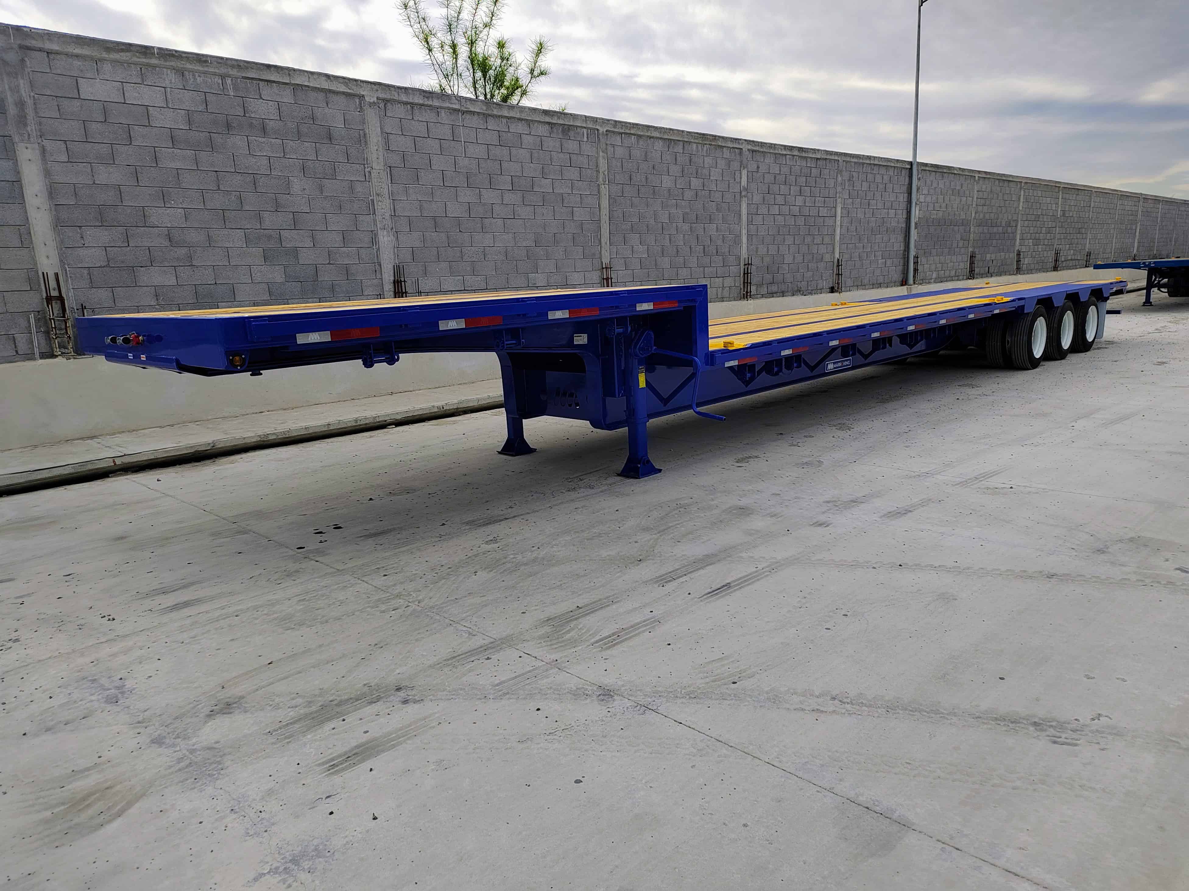 Drop Deck 53 pies 3 ejes 40 pies de cama util con 8 candados para contenedores 40-20 