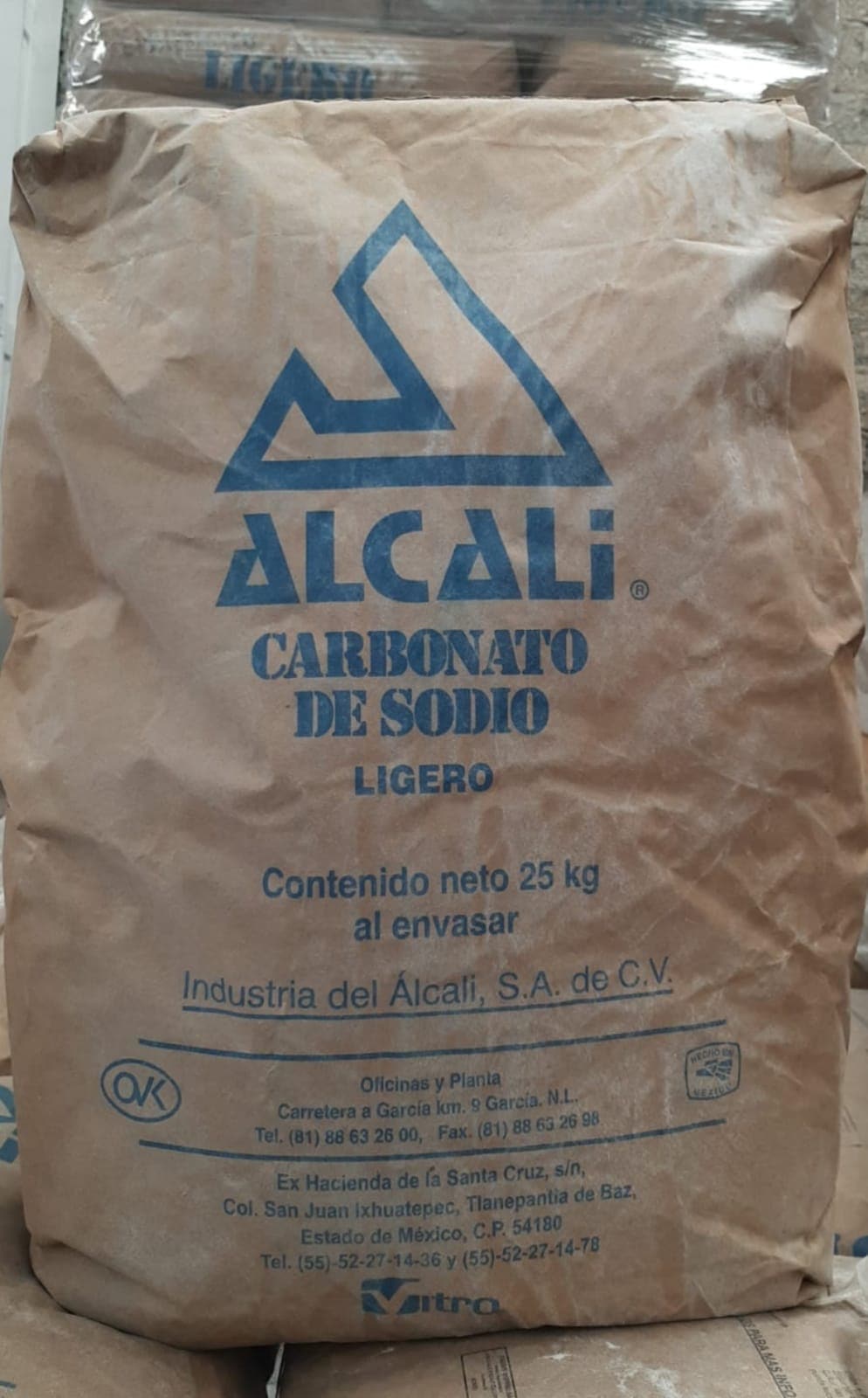 Carbonato de sodio ligero sacos de 25 kg