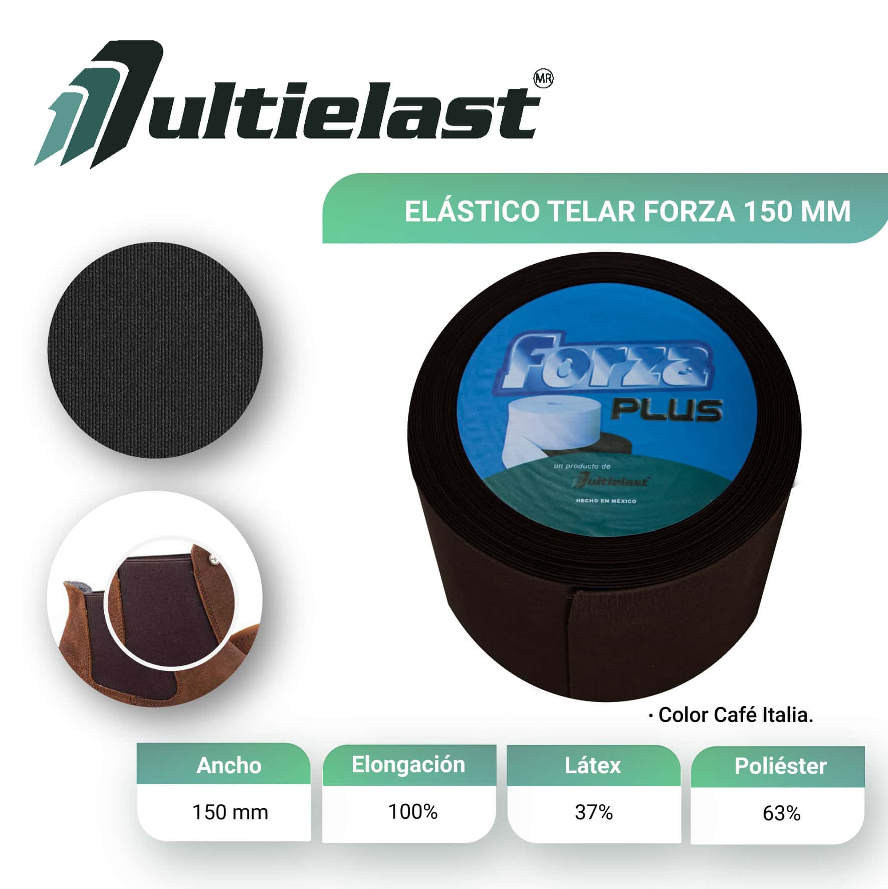 Elásticos ortopédicos para calzado telar forza 150 mm