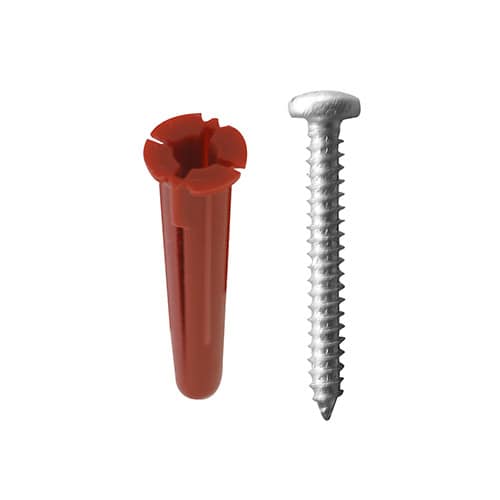 Juego De 10 Taquetes Rojos Y 10 Tornillos