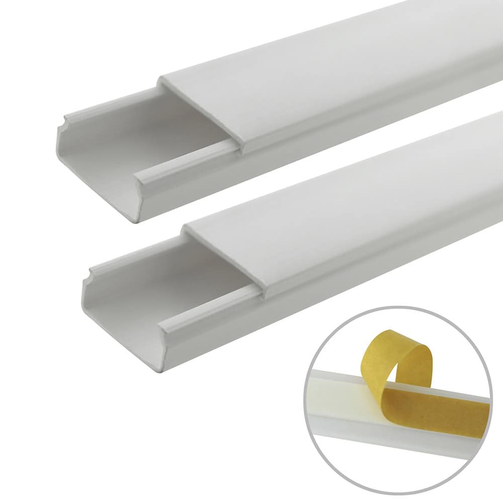 Canaleta 1cms X 2cms 2 Tramos De 1.10 Con Cinta, Sin División