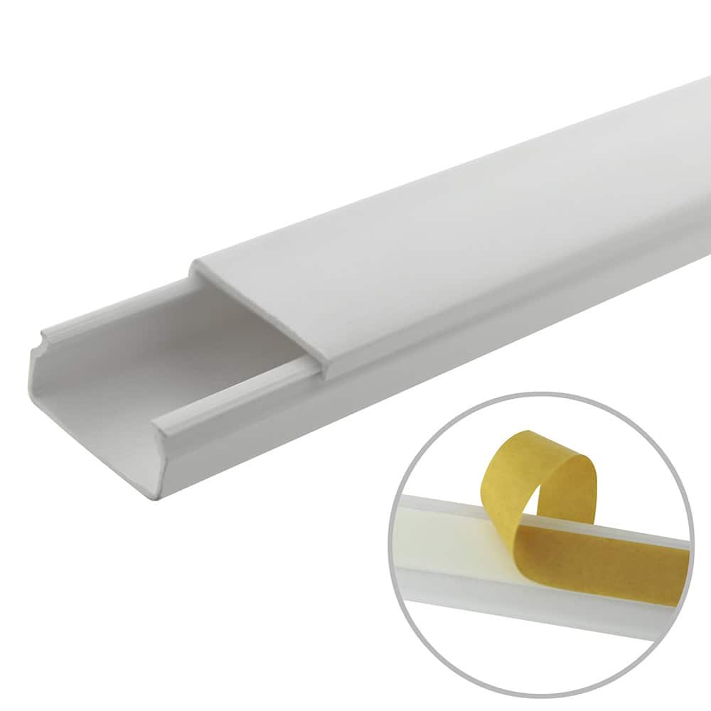 Canaleta para Cable TMK-1020-SD-CC, 1.82 Metros, Blanco con Cinta