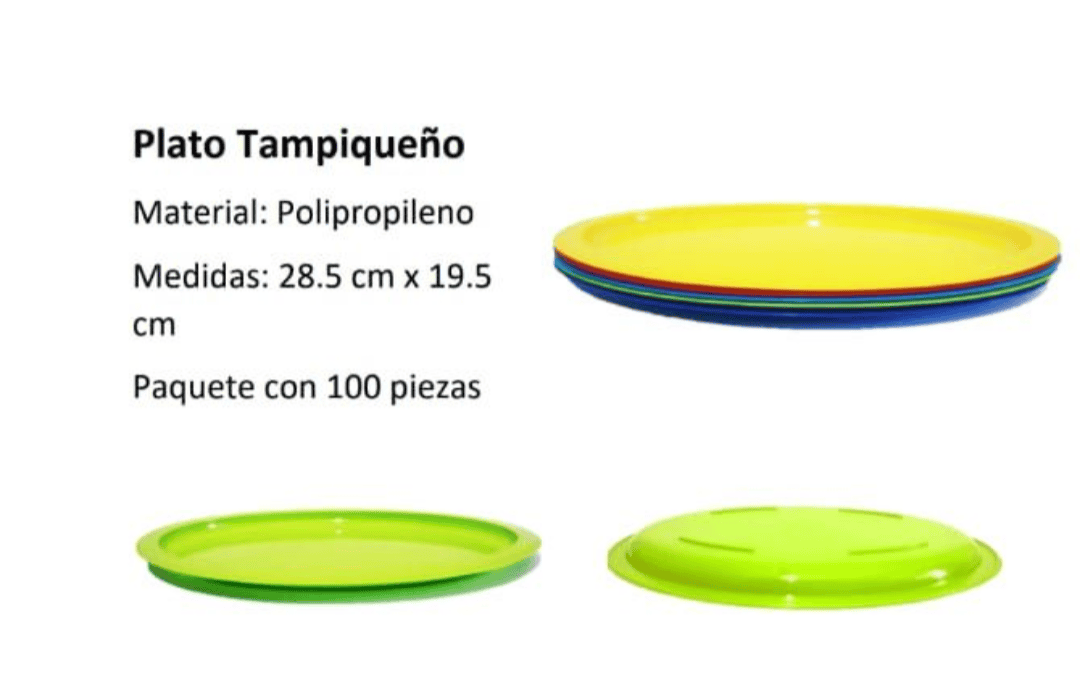 Platos de Plástico Tampiqueños