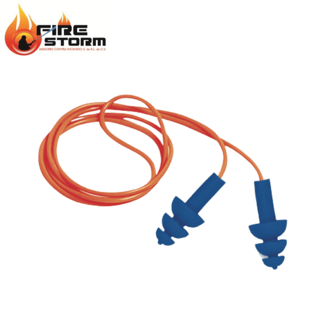 Tapones reutilizables con cordon, disponible en estuche, orejera de diadema o adaptable al casco en Fire Storm