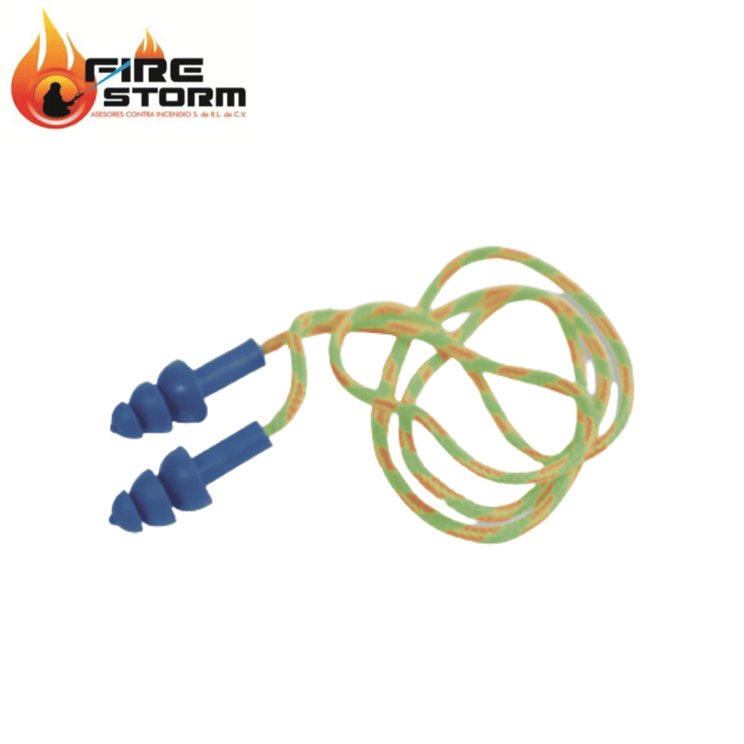 Tapones reutilizables con cordon, disponible en estuche, orejera de diadema o adaptable al casco en Fire Storm
