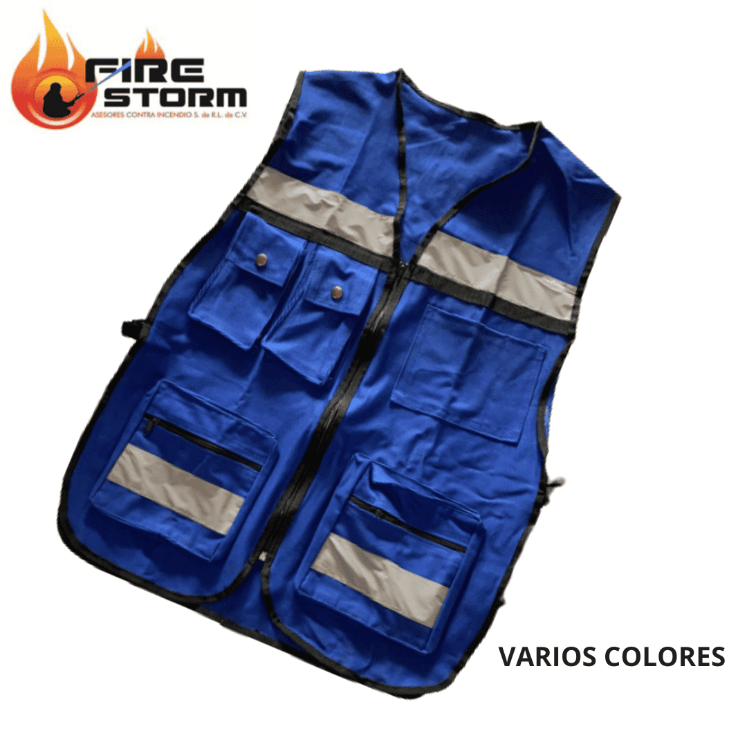 Chalecos de seguridad con bolsas varios colores disponibles en Fire Storm