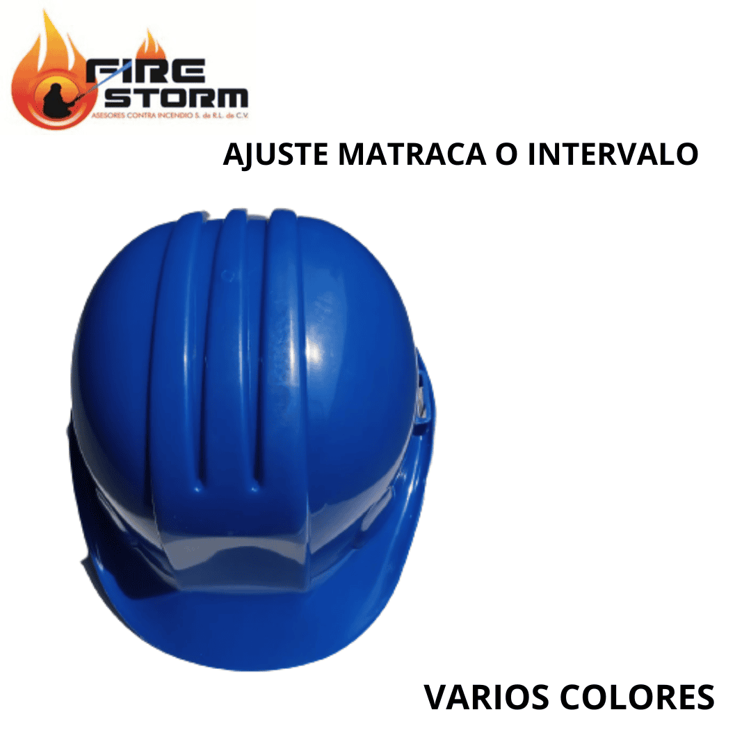 Cascos de seguridad en varios colores tipo cachucha o ala ancha disponibles en Fire Storm