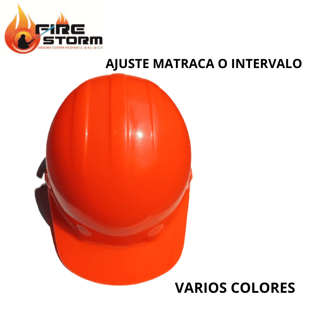 Cascos de seguridad en varios colores tipo cachucha o ala ancha disponibles en Fire Storm
