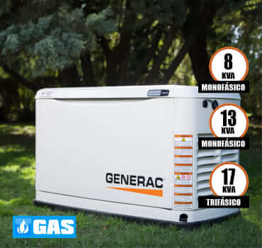 Generadores de energía a Gas GENERAC de 5KW hasta 400 KW