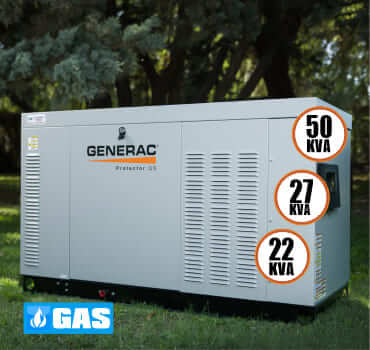 Generadores de energía a Gas Mca. GENERAC de 5KW hasta 400 KW 2