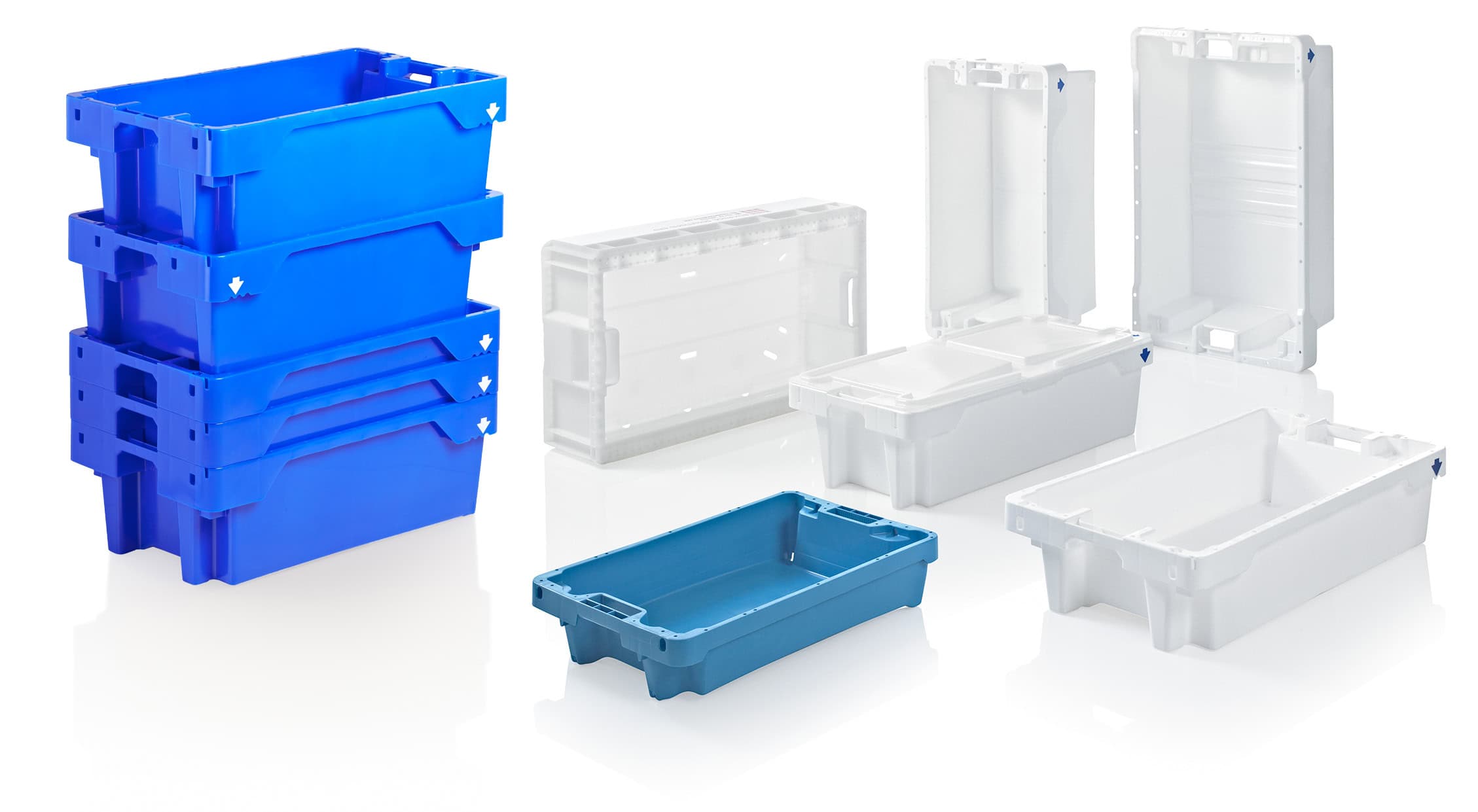 Fish Boxes 15-75 l, nestable, stackable