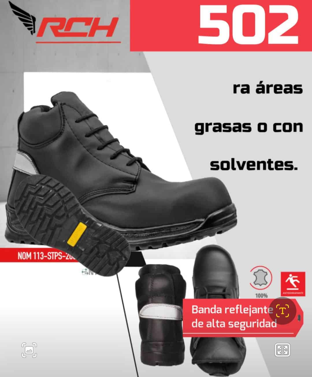 Zapato tipo botín de seguridad