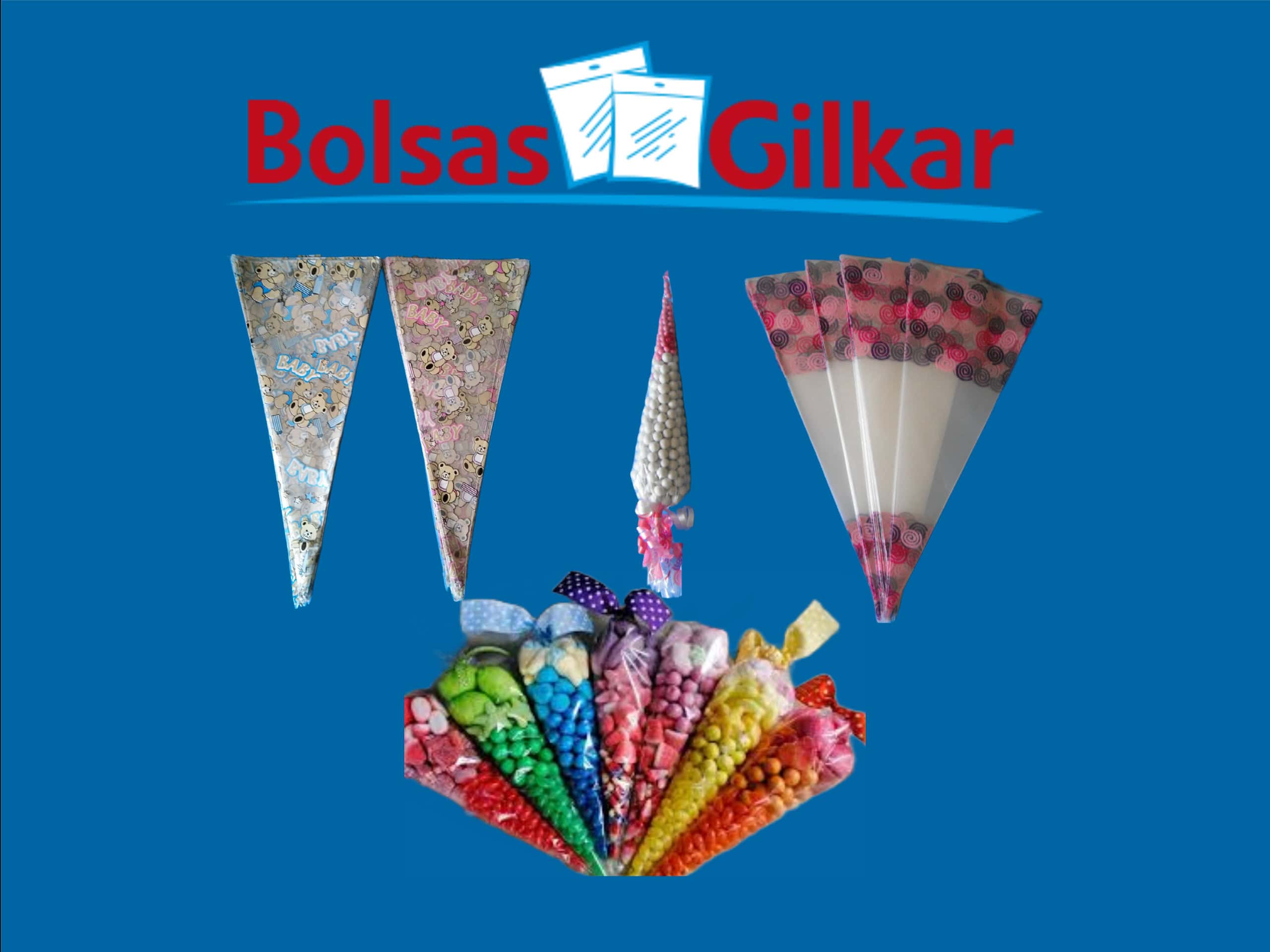 Bolsas cónicas con impresión
