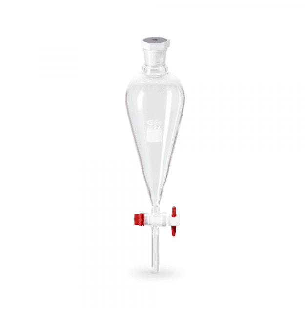 EMBUDO DE SEP. SQUIBB LLAVE PTFE TAPÓN PP 125 ML