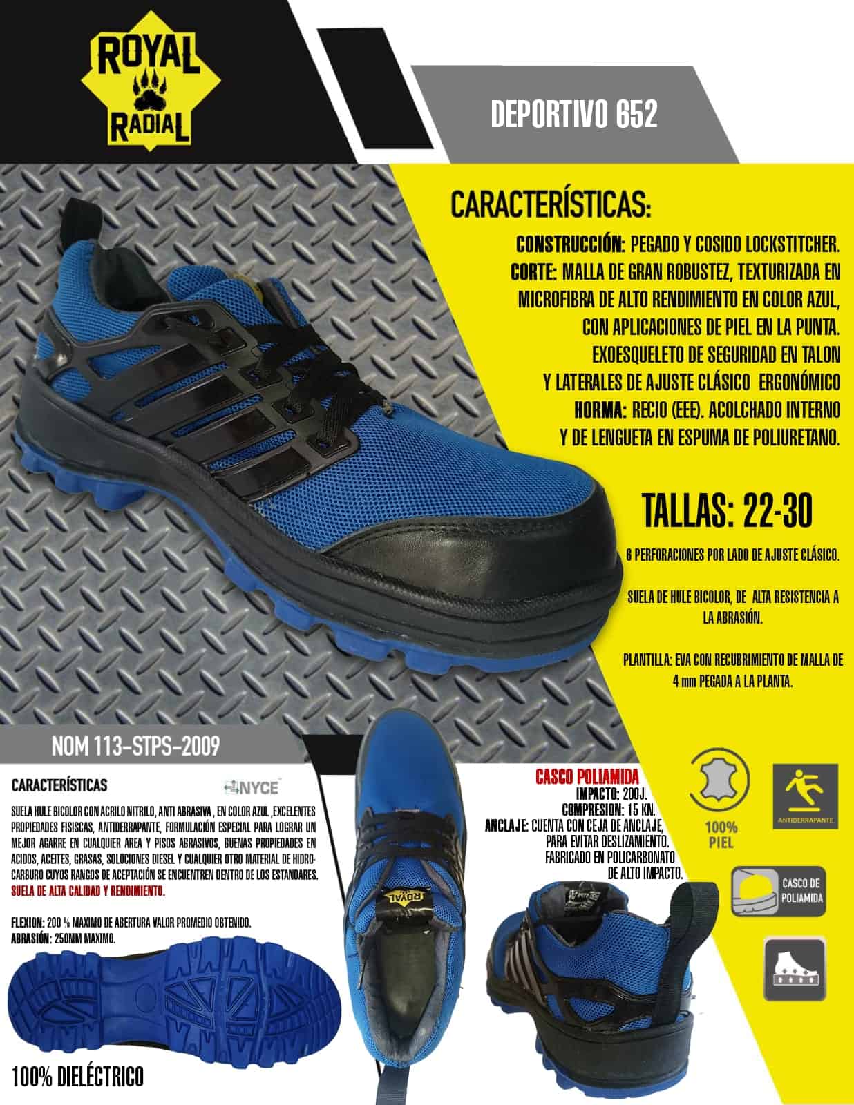 Tenis de seguridad dieléctrico.