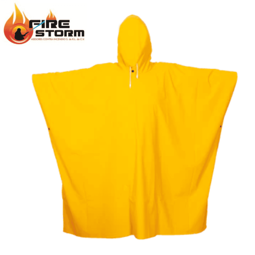 Impermeable capa larga con reflejante color amarillo en Fire Storm