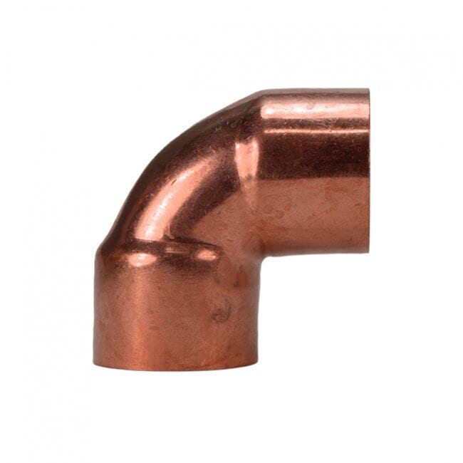 Tuberia y conexiones de cobre codo 90˚ radio corto