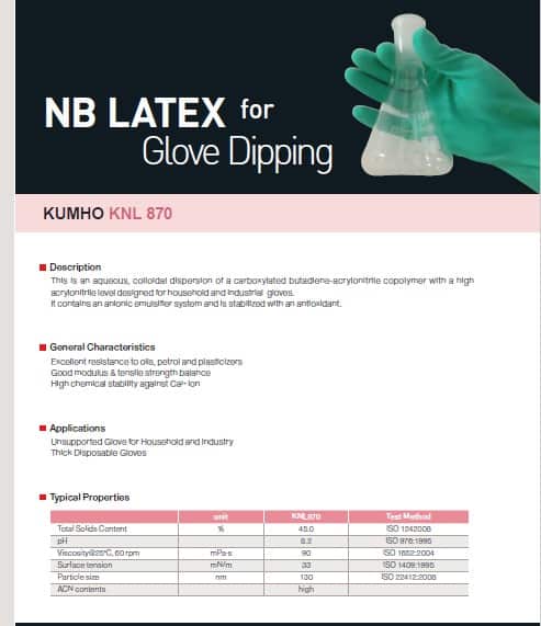 Látex de nitrilo para guantes industriales