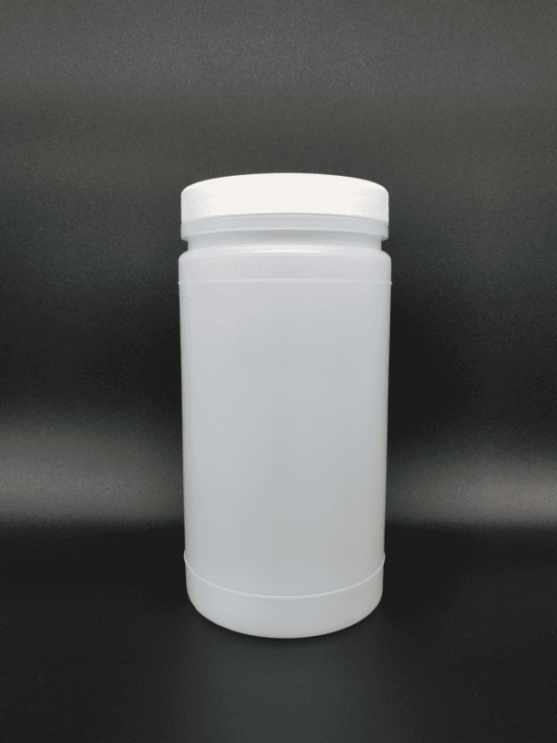 Tarro boca ancha de 1 kg de plástico anillado