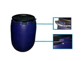 Tambo de Plástico 100 litros Abierto con tapa y cincho metálico