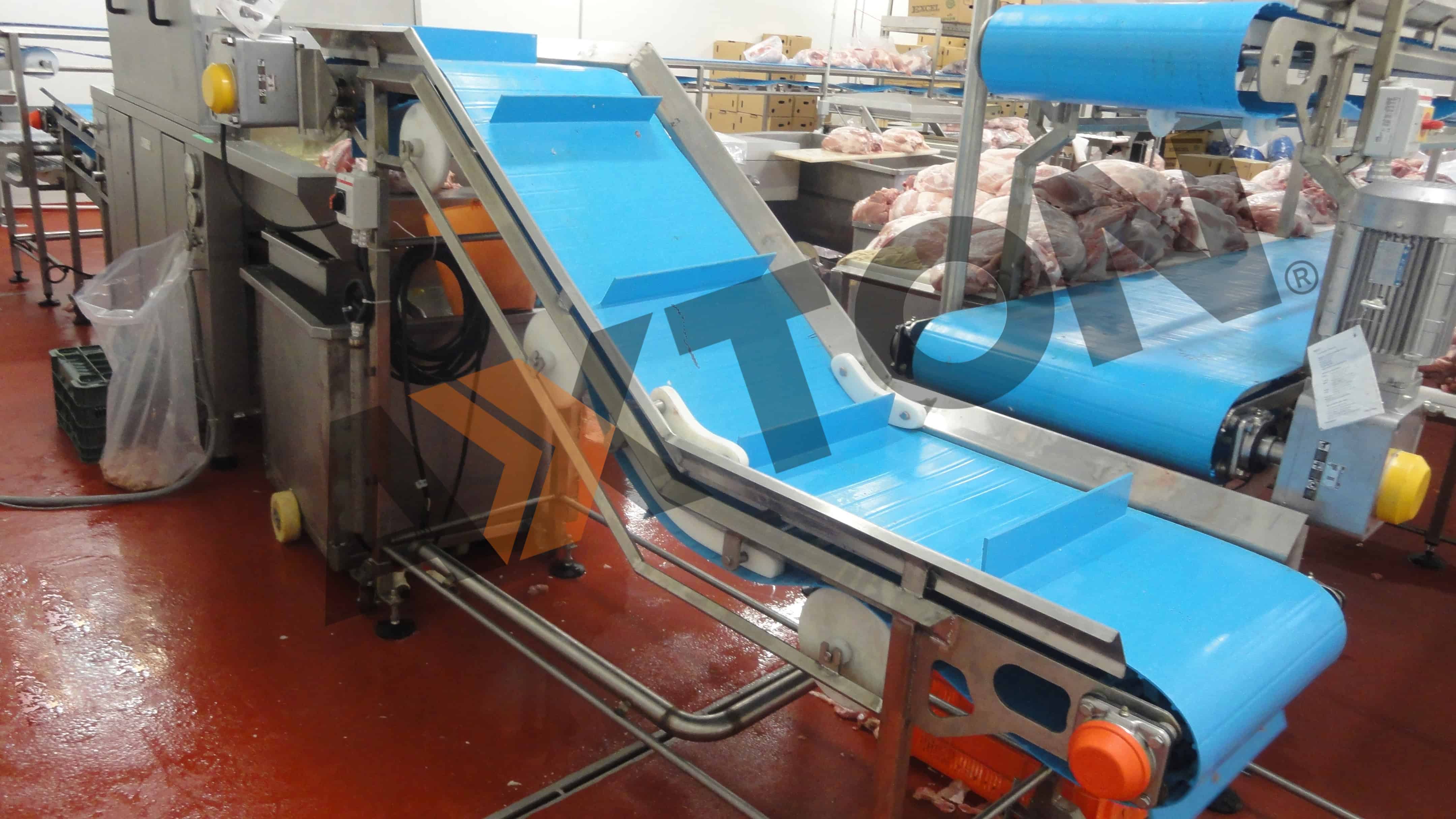 Transportador de Banda con Empujadores Grado Alimenticio 